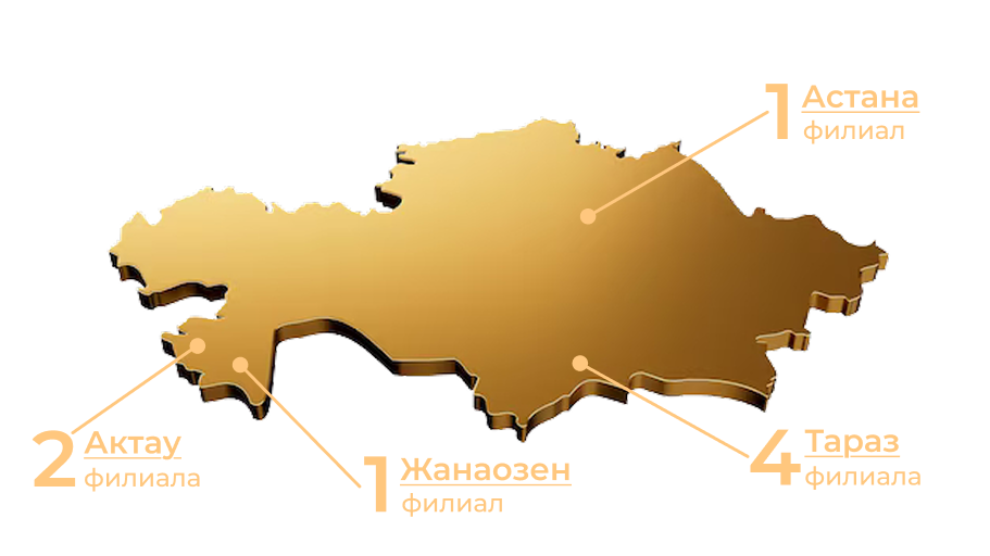 Карта филиалов в Казахстане